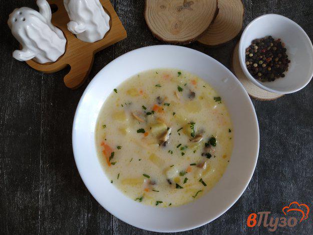 фото рецепта: Сырный суп с шампиньонами