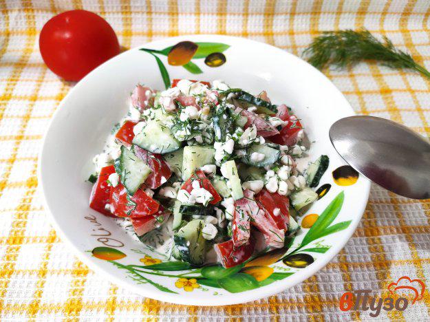 фото рецепта: Овощной салат с зернистым творогом