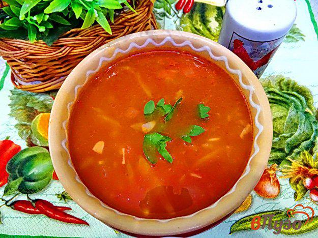 фото рецепта: Суп с фасолью рисом и томатом