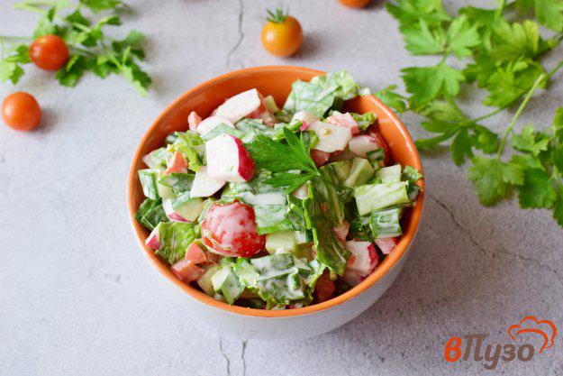 фото рецепта: Овощной салат с щавелем и зеленью