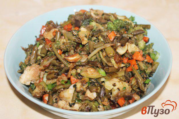 фото рецепта: Рагу овощное с брокколи цветной капустой и спаржевой фасолью