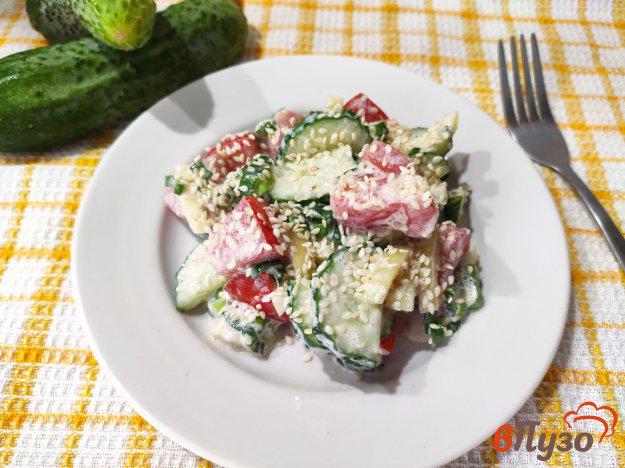 фото рецепта: Овощной салат со сметаной
