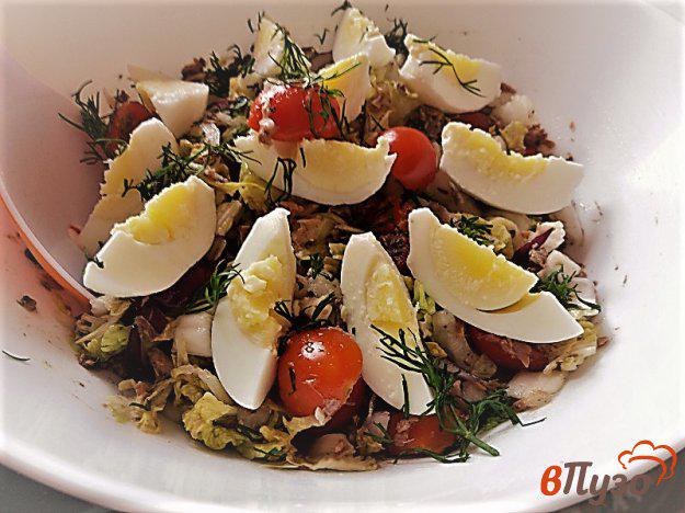 фото рецепта: Салат с консервированным тунцом и овощами