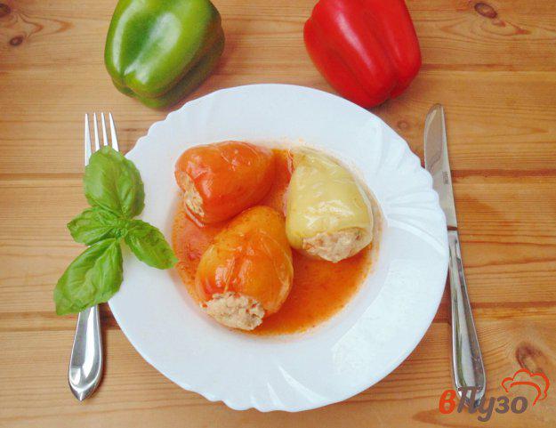 фото рецепта: Фаршированный перец с курицей и брокколи
