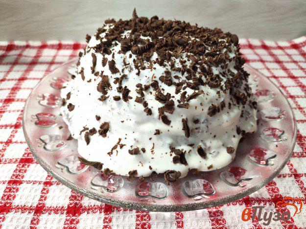 фото рецепта: Шоколадный торт со сметанным кремом в микроволновке
