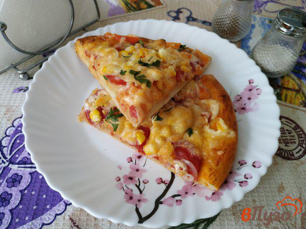 фото рецепта: Овощная пицца с кукурузой