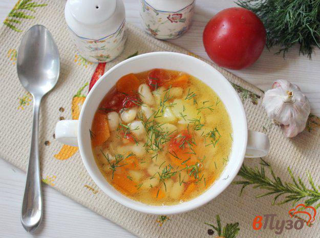 фото рецепта: Фасолевый суп с помидором и чесноком
