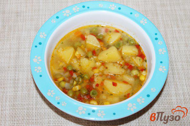 фото рецепта: Суп с горохом и кукурузой
