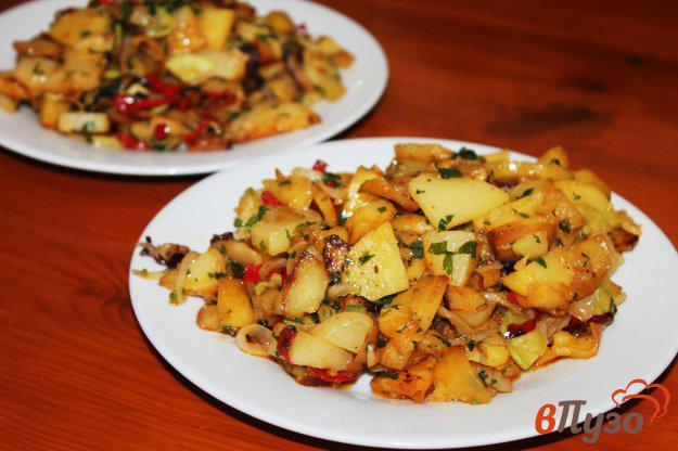 фото рецепта: Жареный картофель с кабачком