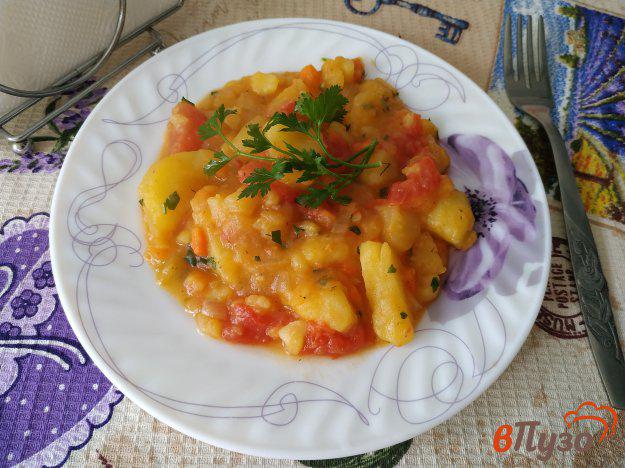 фото рецепта: Картофель тушеный с помидорами