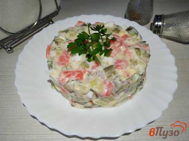 фото рецепта: Салат оливье с лососем
