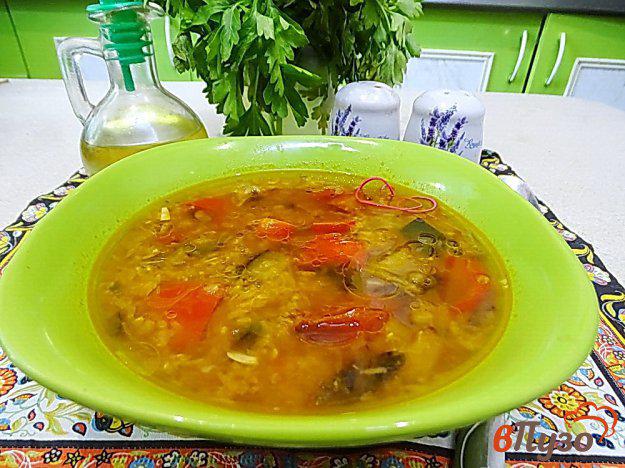 фото рецепта: Томатный чечевичный суп с баклажанами
