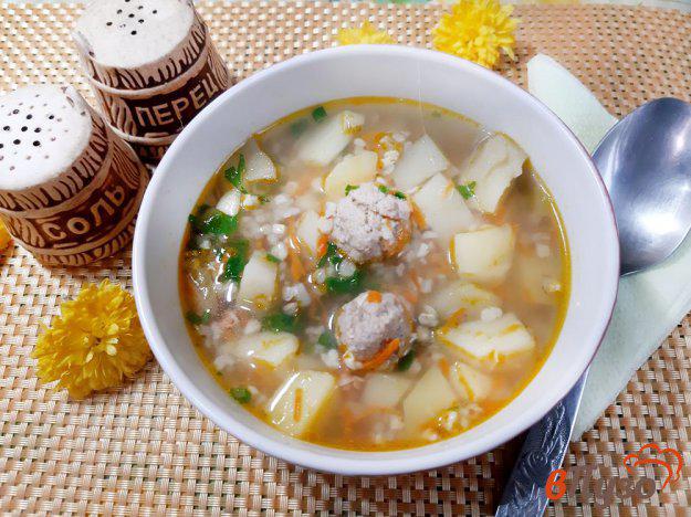 фото рецепта: Суп с фрикадельками и гречкой