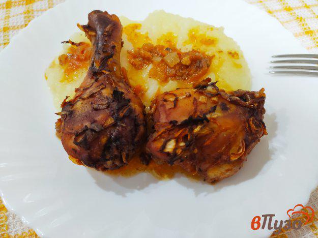 фото рецепта: Куриное мясо с овощами и соевым соусом в духовке