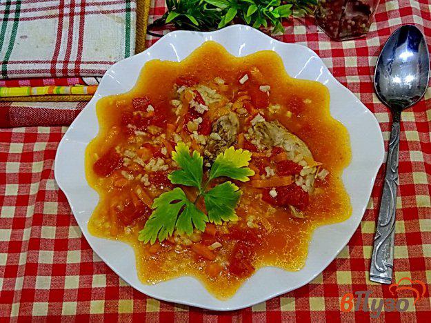 фото рецепта: Суп с помидорами и рисом