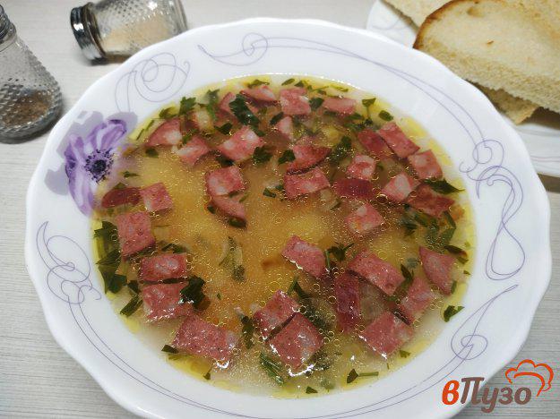 фото рецепта: Суп с вермешелью и копченой колбасой