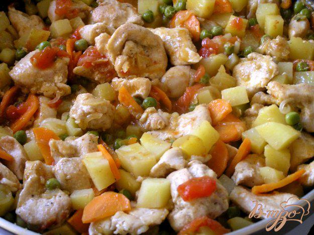 фото рецепта: Быстрое жаркое из курицы с овощами