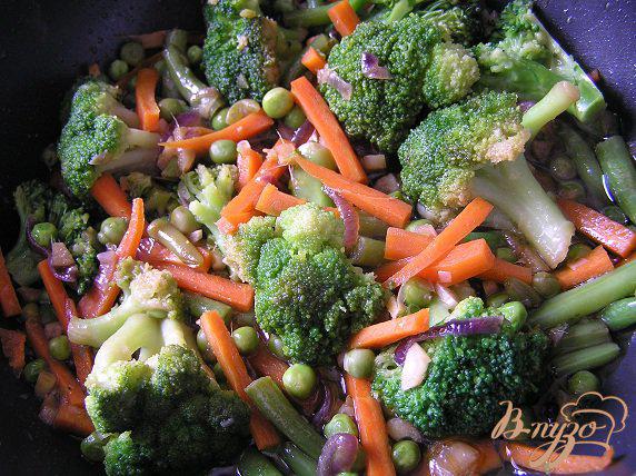Фото приготовление рецепта: Зеленое рагу с имбирем и морковью шаг №4