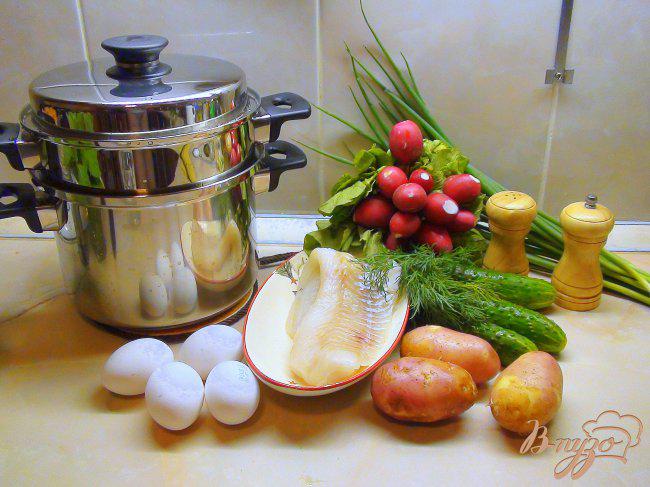 Фото приготовление рецепта: Рыбная белая окрошка. Летний суп. шаг №1