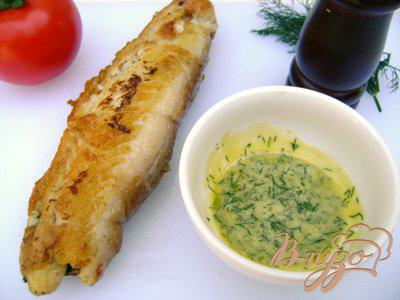 Фото приготовление рецепта: Рыба, фаршированная шпинатом, с горчичным соусом шаг №4