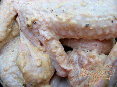 Фото приготовление рецепта: Шашлык из куриных крыльев в горчичном маринаде с кунжутом шаг №3
