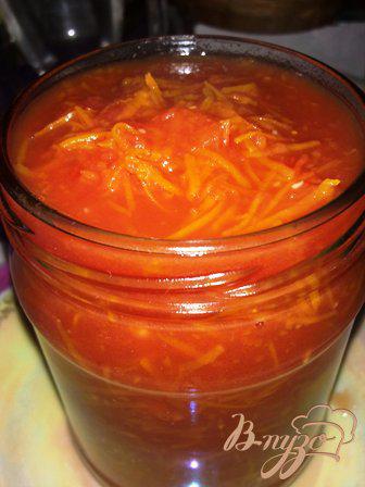 Фото приготовление рецепта: Томатная приправа с морковью и чесноком шаг №6
