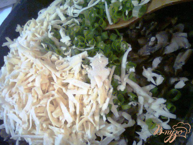 Фото приготовление рецепта: Чебуреки с грибами, сыром и зеленым луком. шаг №2
