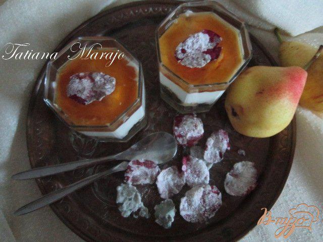 Фото приготовление рецепта: Творожный десерт с грушами и медом шаг №3