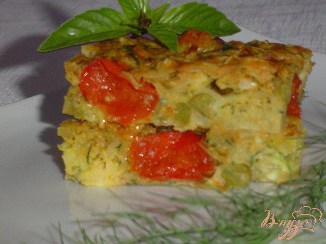 Фото приготовление рецепта: Запеканка с капустой,сыром, зеленым горошком шаг №9