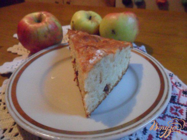 Фото приготовление рецепта: Шарлотка с яблоками и сушёной вишней шаг №7