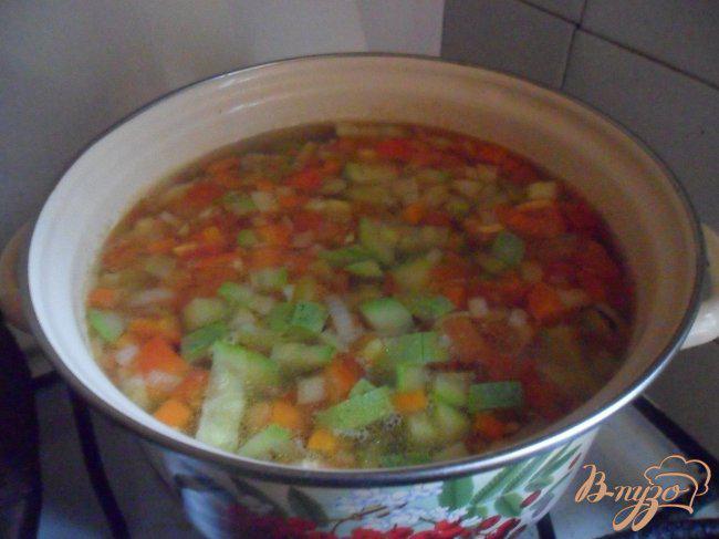 Фото приготовление рецепта: Овощной суп с фрикаделькаим шаг №9