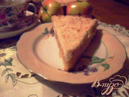 Фото приготовление рецепта: Яблочный пирог - sour cream apple pie шаг №11