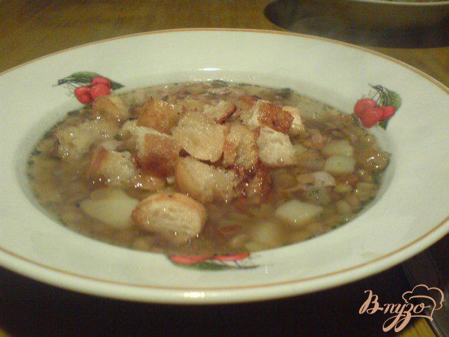 Фото приготовление рецепта: Суп с чечевицей и беконом шаг №7