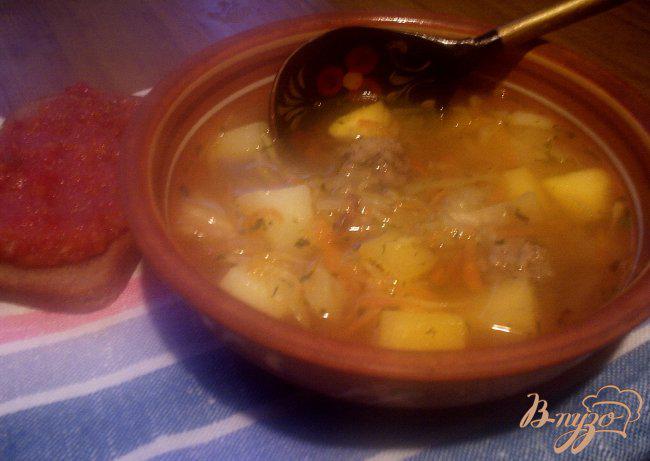 Фото приготовление рецепта: Крестьянский суп с фрикадельками шаг №8