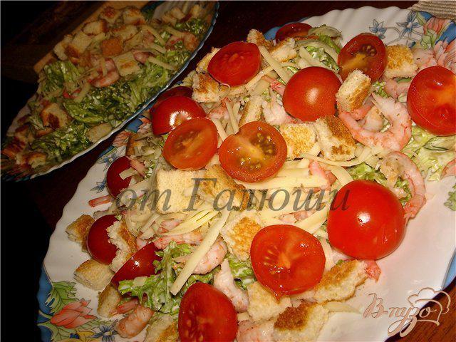Фото приготовление рецепта: Воздушный салат с креветками шаг №6