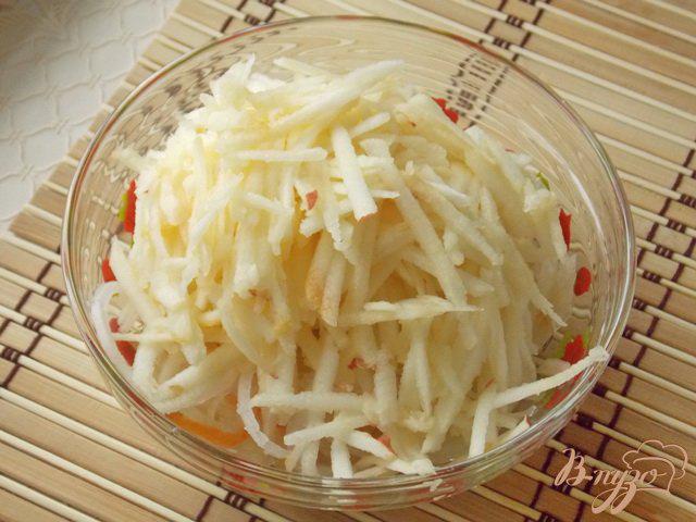 Фото приготовление рецепта: Салат из квашеной капусты с яблоками шаг №3