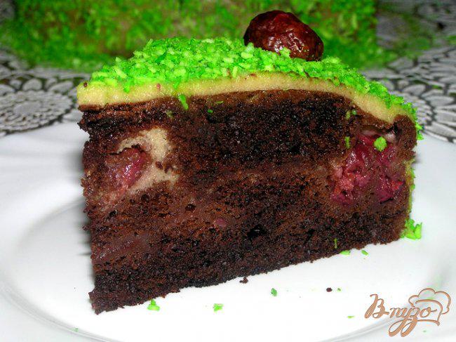 Фото приготовление рецепта: Шоколадный торт с вишней шаг №10