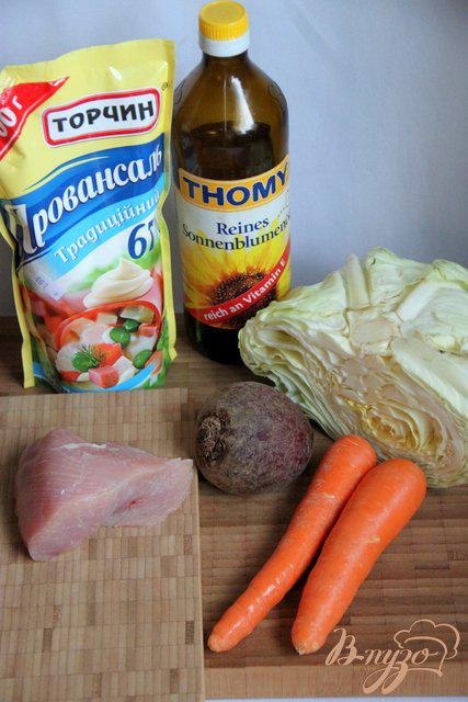 Фото приготовление рецепта: Сыроедческий салат с мясом птицы шаг №1