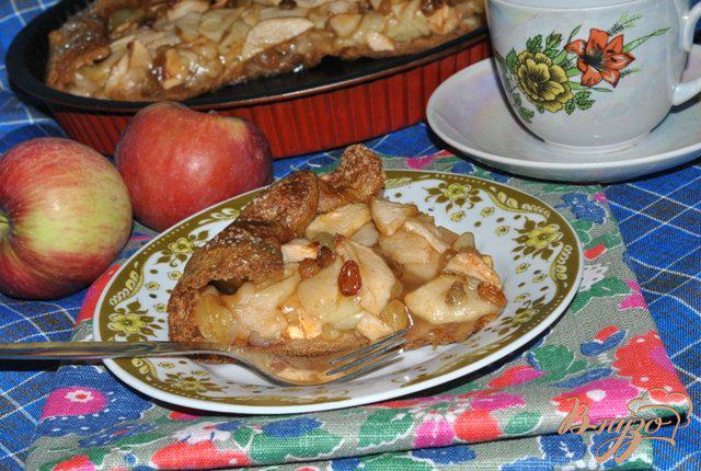 Фото приготовление рецепта: Постный деревенский пирог с яблоками шаг №6
