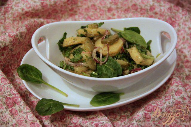 Фото приготовление рецепта: Картофельный салат со шпинатом шаг №5