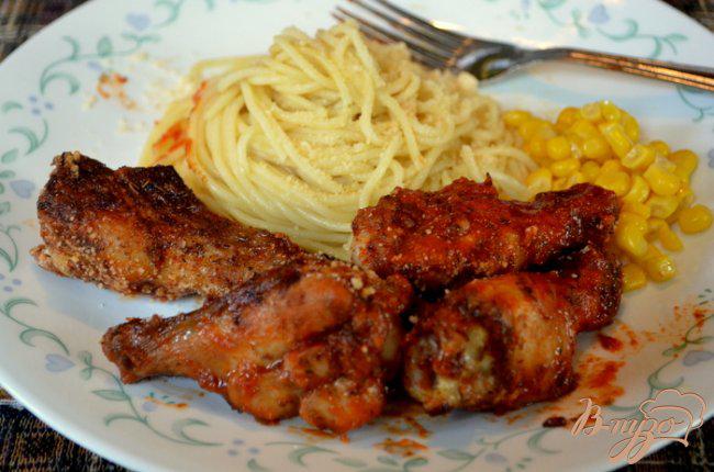 Фото приготовление рецепта: Куриные крылышки с итальянским соусом шаг №5