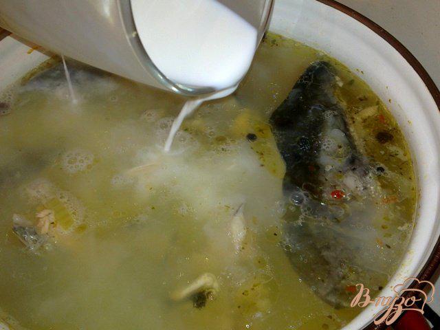 Фото приготовление рецепта: Сливочный рыбный суп с мидиями шаг №6