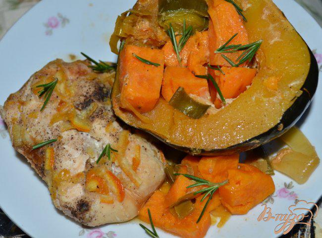 Фото приготовление рецепта: Куриные грудки в апельсиново-кленовом сиропе с овощами шаг №4