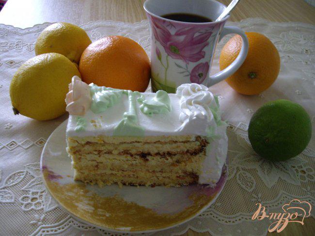 Фото приготовление рецепта: Цитрусовый торт шаг №6