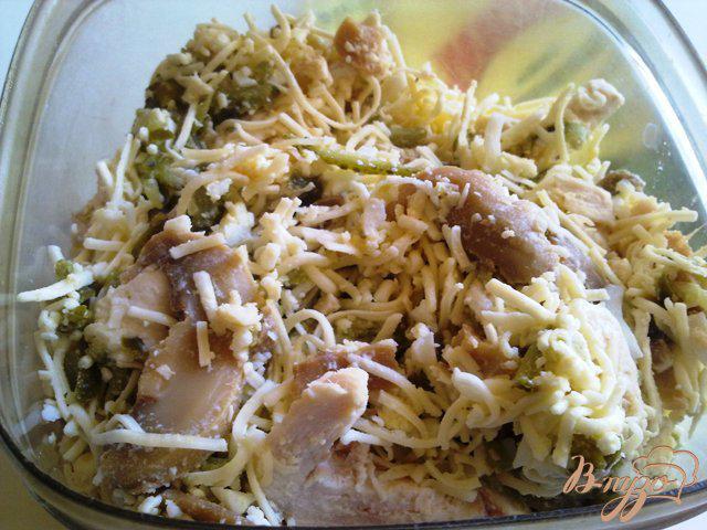 Фото приготовление рецепта: Салат курица с грибами шаг №6