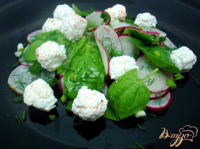 Фото приготовление рецепта: Салат из редиса и шариков феты шаг №4