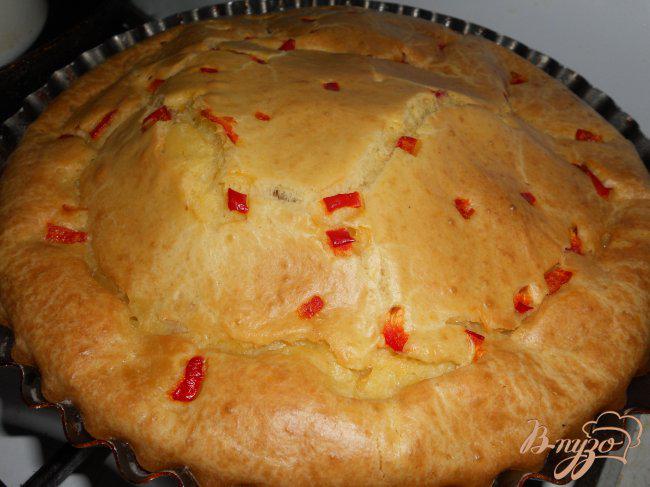 Фото приготовление рецепта: Наливной пирог с капустой и фаршем шаг №5