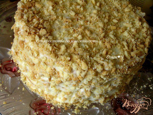 Фото приготовление рецепта: Торт «Наполеон» с кремом Муслин и брусничным соусом шаг №13