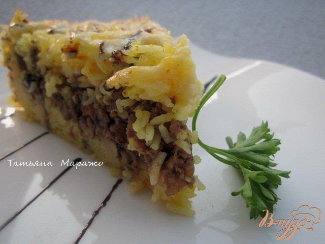 Фото приготовление рецепта: Рисовый пирог с мясной начинкой шаг №12