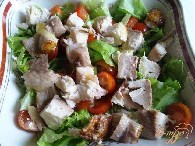 Фото приготовление рецепта: Салат из стерляди с овощами шаг №6